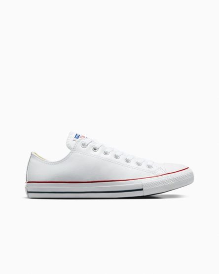 Tenis Converse Chuck Taylor All Star Couro Cano Baixo Masculino Branco | PT D0450T9